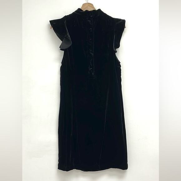 Anthro McGuire Sorbonne Velvet Ruffle Mini Party Dress Flutter Cap Sleeves Small - Picture 3 of 12